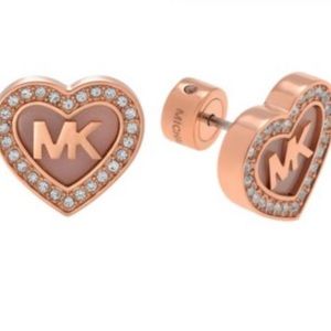 Michael Kors Rose-tone Heart Earrings